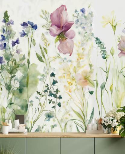 mural de papel de parede floral chamado The Softness of Heart de Marina Stupakova para quartos, salas de estar e salas de jantar mural de papel de parede floral chamado The Softness of Heart de Marina Stupakova para quartos, salas de estar e salas de jantar