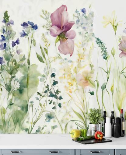 bloemenmuurschildering genaamd The Softness of Heart van Marina Stupakova voor slaapkamers, woonkamers en eetkamers bloemenmuurschildering genaamd The Softness of Heart van Marina Stupakova voor slaapkamers, woonkamers en eetkamers