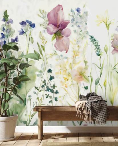 blomstertapet veggmaleri kalt The Sofsity of Heart av Marina Stupakova for soverom, stuer og spiserom