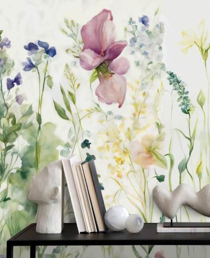 mural de papel de parede floral chamado The Softness of Heart de Marina Stupakova para quartos, salas de estar e salas de jantar mural de papel de parede floral chamado The Softness of Heart de Marina Stupakova para quartos, salas de estar e salas de jantar