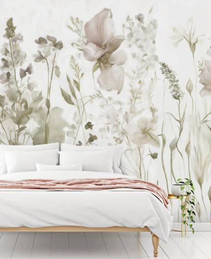 Blumentapete mit dem Titel The Softness of Heart II von Marina Stupakova für Schlafzimmer und Lounges