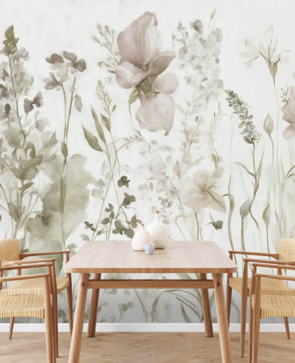 bloemenmuurschildering genaamd The Softness of Heart II van Marina Stupakova voor slaapkamers en lounges
