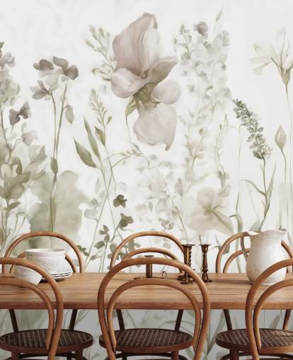 bloemenmuurschildering genaamd The Softness of Heart II van Marina Stupakova voor slaapkamers en lounges bloemenmuurschildering genaamd The Softness of Heart II van Marina Stupakova voor slaapkamers en lounges