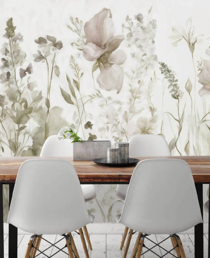 floral wallpaper mural called The Softness of Heart II by Marina Stupakova for bedrooms and lounges