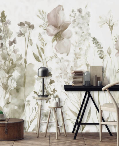 floral wallpaper mural called The Softness of Heart II by Marina Stupakova for bedrooms and lounges floral wallpaper mural called The Softness of Heart II by Marina Stupakova for bedrooms and lounges