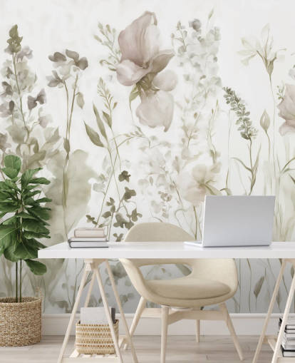 floral wallpaper mural called The Softness of Heart II by Marina Stupakova for bedrooms and lounges