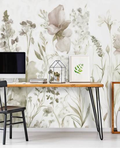 floral wallpaper mural called The Softness of Heart II by Marina Stupakova for bedrooms and lounges