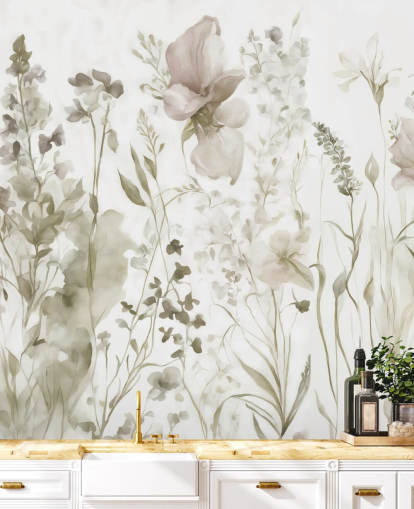 papier peint floral intitulé The Softness of Heart II de Marina Stupakova pour les chambres et les salons