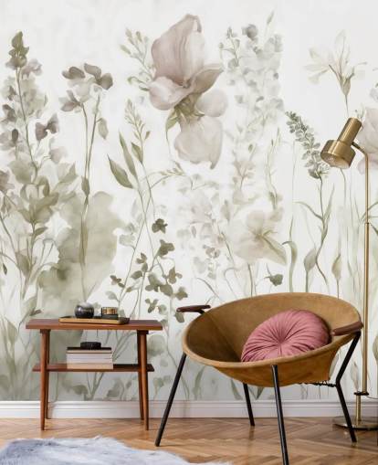 floral wallpaper mural called The Softness of Heart II by Marina Stupakova for bedrooms and lounges