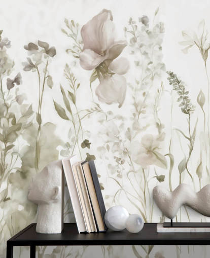 floral wallpaper mural called The Softness of Heart II by Marina Stupakova for bedrooms and lounges
