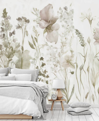 bloemenmuurschildering genaamd The Softness of Heart II van Marina Stupakova voor slaapkamers en lounges bloemenmuurschildering genaamd The Softness of Heart II van Marina Stupakova voor slaapkamers en lounges