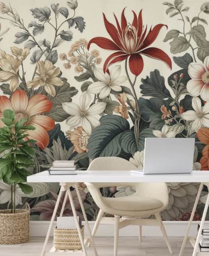 colourful floral pattern wallpaper called We Are Happy Now by Marina Stupakova for bedrooms and living rooms colourful floral pattern wallpaper called We Are Happy Now by Marina Stupakova for bedrooms and living rooms