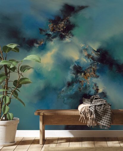 blaues und schwarzes abstraktes Tapeten-Wandbild namens Bright and Bold II von Alison Johnson für Schlafzimmer, Badezimmer und mehr blaues und schwarzes abstraktes Tapeten-Wandbild namens Bright and Bold II von Alison Johnson für Schlafzimmer, Badezimmer und mehr