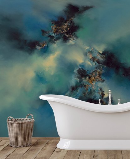 carta da parati astratta blu e nera chiamata Bright and Bold II di Alison Johnson per camere da letto, bagni e altro carta da parati astratta blu e nera chiamata Bright and Bold II di Alison Johnson per camere da letto, bagni e altro