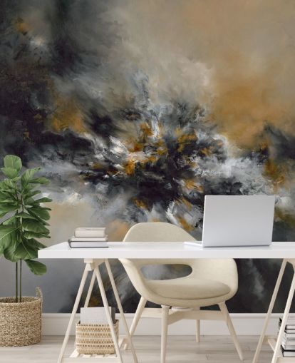 orange and black abstract wallpaper mural called Glowing Embers by Alison Johnson for bedrooms, lounges and hallways orange and black abstract wallpaper mural called Glowing Embers by Alison Johnson for bedrooms, lounges and hallways
