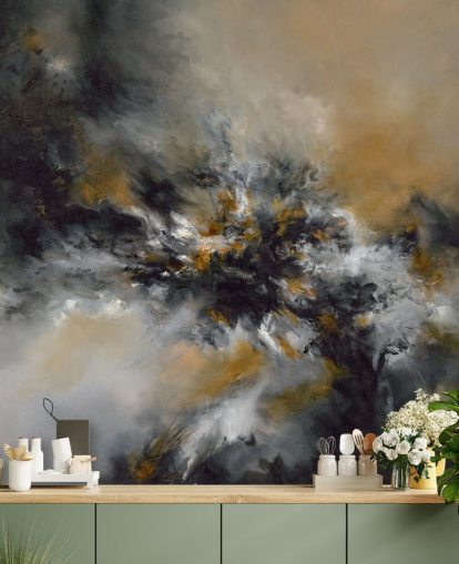 papier peint mural abstrait orange et noir appelé Glowing Embers par Alison Johnson pour les chambres, les salons et les couloirs papier peint mural abstrait orange et noir appelé Glowing Embers par Alison Johnson pour les chambres, les salons et les couloirs