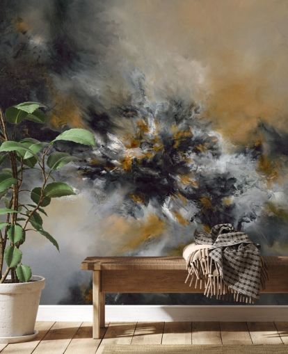 carta da parati murale astratta arancione e nera chiamata Glowing Embers di Alison Johnson per camere da letto, salotti e corridoi carta da parati murale astratta arancione e nera chiamata Glowing Embers di Alison Johnson per camere da letto, salotti e corridoi