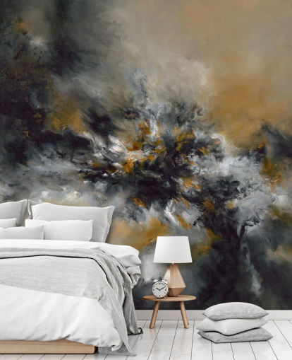 mural de papel de parede abstrato laranja e preto chamado Glowing Embers de Alison Johnson para quartos, salões e corredores mural de papel de parede abstrato laranja e preto chamado Glowing Embers de Alison Johnson para quartos, salões e corredores