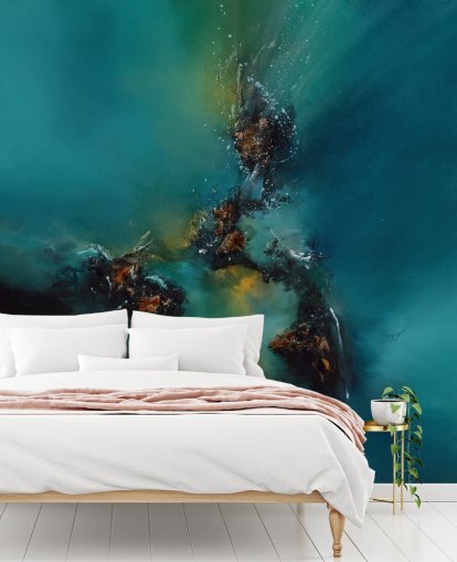 Blaues, anpassbares abstraktes Tapeten-Wandbild namens Sky Spirit von Alison Johnson für Schlafzimmer, Badezimmer und mehr Blaues, anpassbares abstraktes Tapeten-Wandbild namens Sky Spirit von Alison Johnson für Schlafzimmer, Badezimmer und mehr