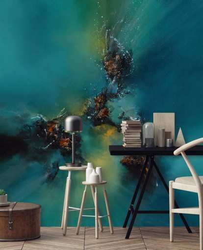 blue customizable abstract wallpaper mural called Sky Spirit by Alison Johnson for bedrooms, bathrooms and more