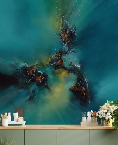 blue customizable abstract wallpaper mural called Sky Spirit by Alison Johnson for bedrooms, bathrooms and more blue customizable abstract wallpaper mural called Sky Spirit by Alison Johnson for bedrooms, bathrooms and more