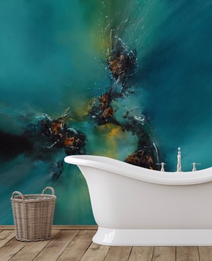 blue customisable abstract wallpaper mural called Sky Spirit by Alison Johnson for bedrooms, bathrooms and more