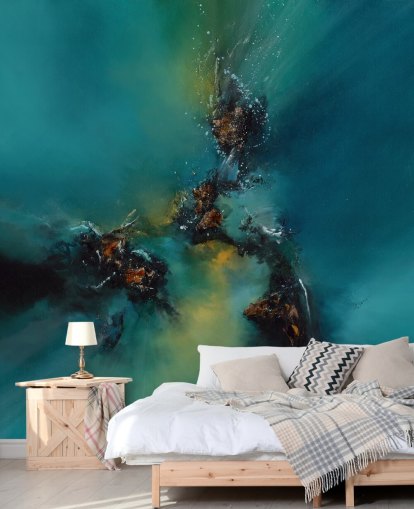 papier peint mural abstrait bleu personnalisable appelé Sky Spirit par Alison Johnson pour les chambres, les salles de bain et plus encore papier peint mural abstrait bleu personnalisable appelé Sky Spirit par Alison Johnson pour les chambres, les salles de bain et plus encore