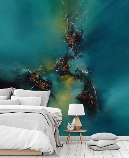 blue customisable abstract wallpaper mural called Sky Spirit by Alison Johnson for bedrooms, bathrooms and more