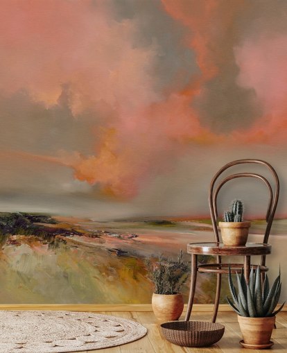 carta da parati murale astratta rossa personalizzabile chiamata Blood Red di Alison Johnson per camere da letto, uffici domestici e altro