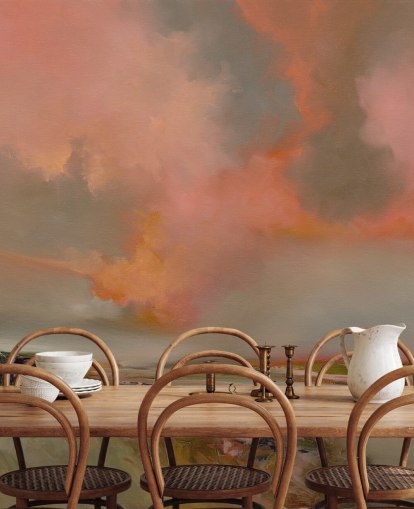 red customizable abstract ocean wallpaper mural called Blood Red by Alison Johnson for bedrooms, home offices and more