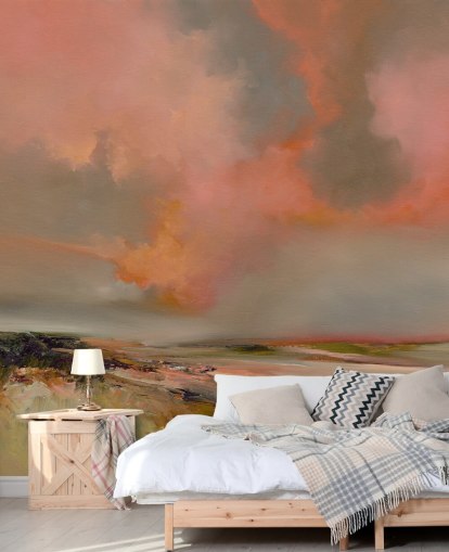 red customisable abstract ocean wallpaper mural called Blood Red by Alison Johnson for bedrooms, home offices and more red customisable abstract ocean wallpaper mural called Blood Red by Alison Johnson for bedrooms, home offices and more