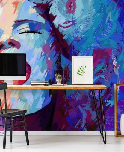 pintura colorida do papel de parede da cantora