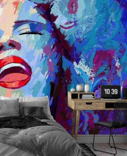 pintura colorida de papel pintado cantante