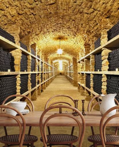 Ancient Bottles of Wine in the Ancient Cellar Wallpaper