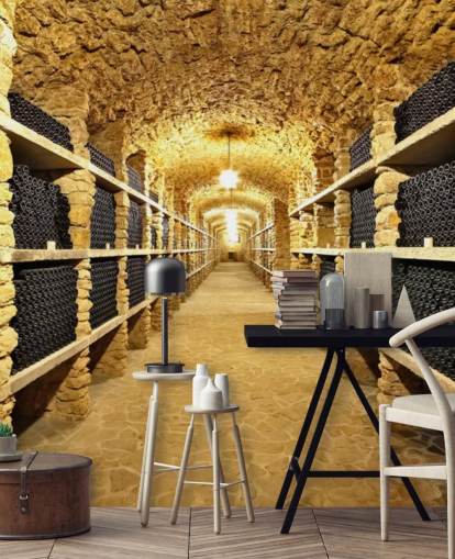 Ancient Bottles of Wine in the Ancient Cellar Wallpaper
