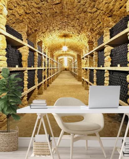 Ancient Bottles of Wine in the Ancient Cellar Wallpaper