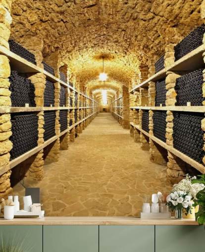 Ancient Bottles of Wine in the Ancient Cellar Wallpaper