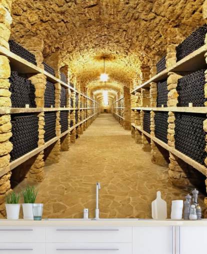 Ancient Bottles of Wine in the Ancient Cellar Wallpaper