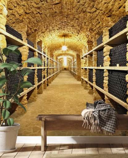 Ancient Bottles of Wine in the Ancient Cellar Wallpaper Ancient Bottles of Wine in the Ancient Cellar Wallpaper