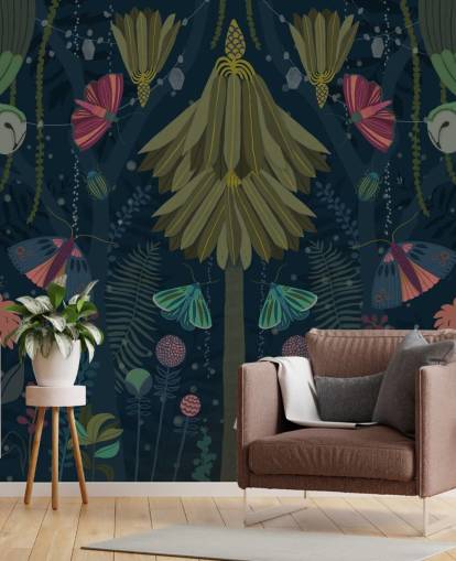 Personalisierbare dunkle Gartentapete namens Nocturne von Kate Merritt