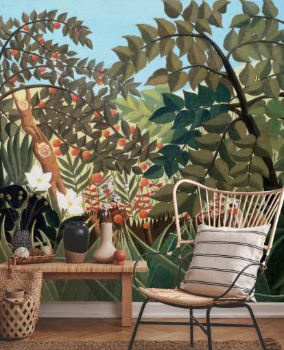 papier peint mural coloré d'art appelé Paysage exotique par Henri Rousseau