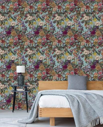 peinture murale colorée à motif floral appelée Flower Garden Extra de Karina Eibatova