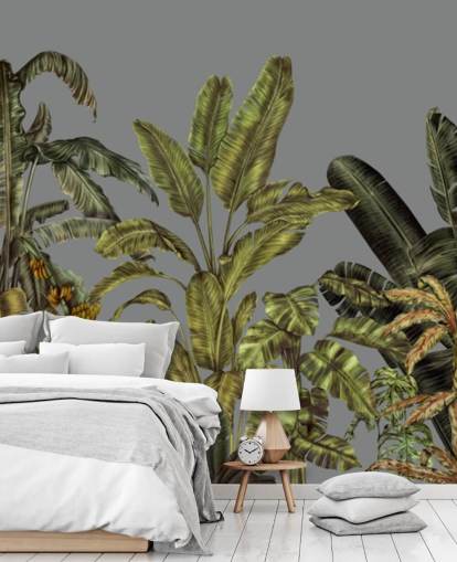 grünes individuelles Dschungel-Wandbild namens Jungle Canopy Green von Karina Eibatova für Schlafzimmer und Wohnzimmer grünes individuelles Dschungel-Wandbild namens Jungle Canopy Green von Karina Eibatova für Schlafzimmer und Wohnzimmer