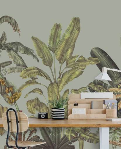 green customisable jungle wall mural called Jungle Canopy Mint by Karina Eibatova green customisable jungle wall mural called Jungle Canopy Mint by Karina Eibatova