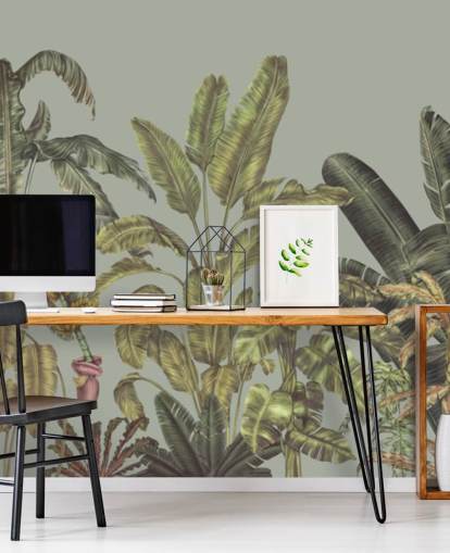 green customisable jungle wall mural called Jungle Canopy Mint by Karina Eibatova green customisable jungle wall mural called Jungle Canopy Mint by Karina Eibatova