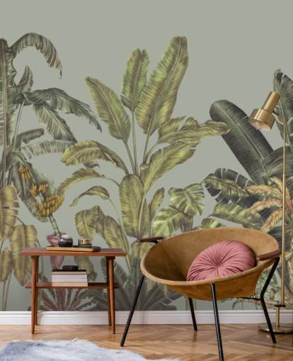 green customizable jungle wall mural called Jungle Canopy Mint by Karina Eibatova green customizable jungle wall mural called Jungle Canopy Mint by Karina Eibatova