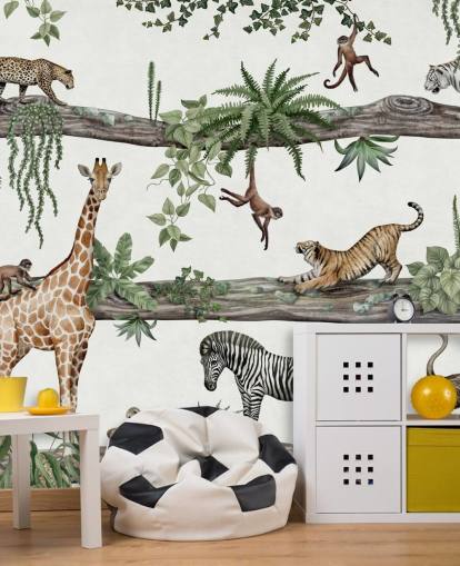 mural de parede de berçário personalizável chamado Amazing Animals de Kikki Belle mural de parede de berçário personalizável chamado Amazing Animals de Kikki Belle
