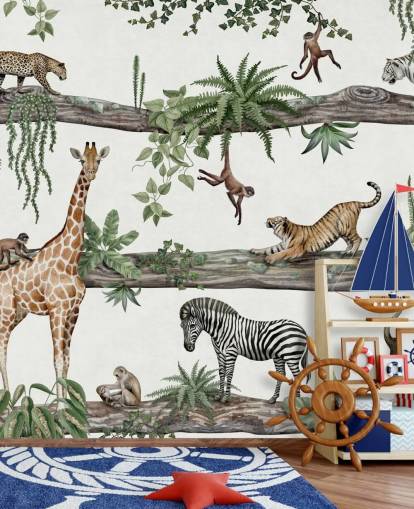 murale personalizzabile per la cameretta dei bambini chiamato Amazing Animals di Kikki Belle murale personalizzabile per la cameretta dei bambini chiamato Amazing Animals di Kikki Belle