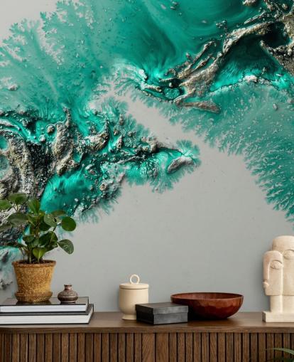 mural de parede azul-petróleo, dourado e cinza chamado Admiral Connect de Petra Meikle de Vlas para quartos e banheiros mural de parede azul-petróleo, dourado e cinza chamado Admiral Connect de Petra Meikle de Vlas para quartos e banheiros