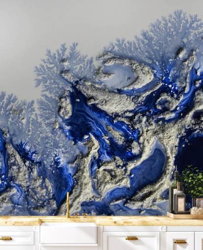 fresque murale personnalisée bleu foncé et or appelée Azure Escape de Petra Meikle de Vlas pour les chambres et les salles de bain fresque murale personnalisée bleu foncé et or appelée Azure Escape de Petra Meikle de Vlas pour les chambres et les salles de bain